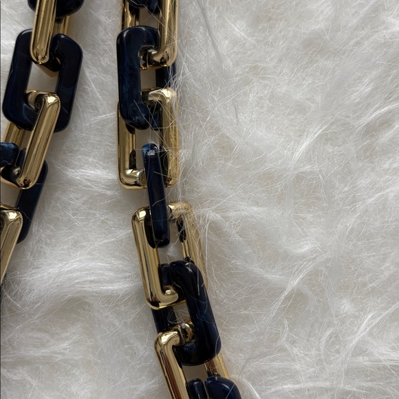 New Navy and Gold Acrylic Crossbody Chunky Chain Bag Strap Replacement - Picture 4 of 6